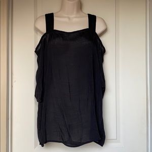 Silence + Noise black open shoulder top L